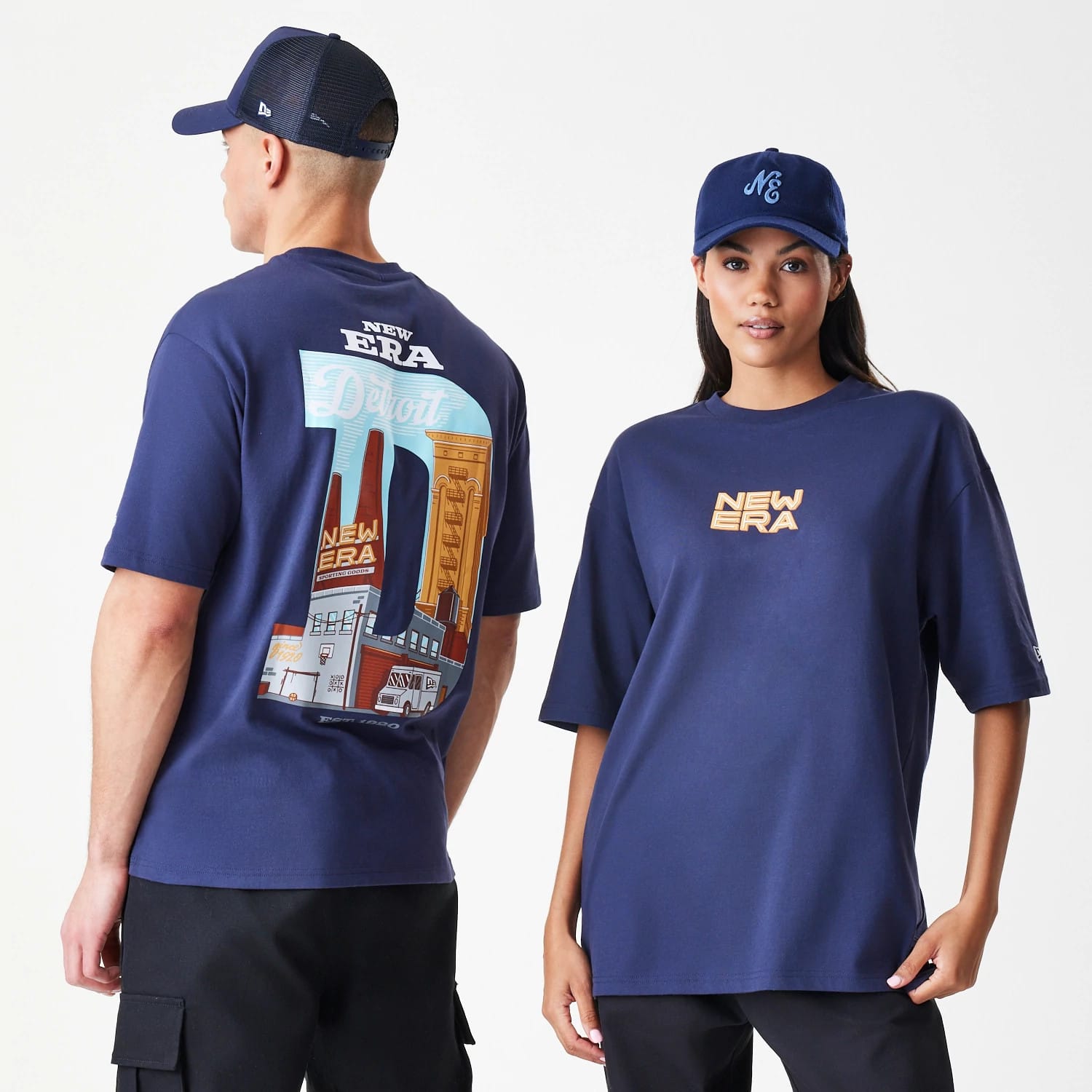 New Era Location Navy Oversized T-Shirt-kentox