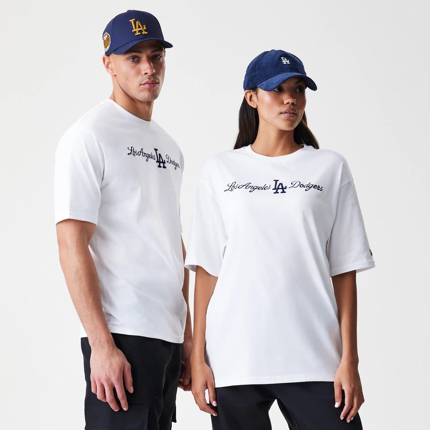 LA Dodgers MLB Script White Oversized T-Shirt-kentox