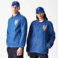 New York Mets MLB Denim Dark Blue Coaches Jacket-kentox