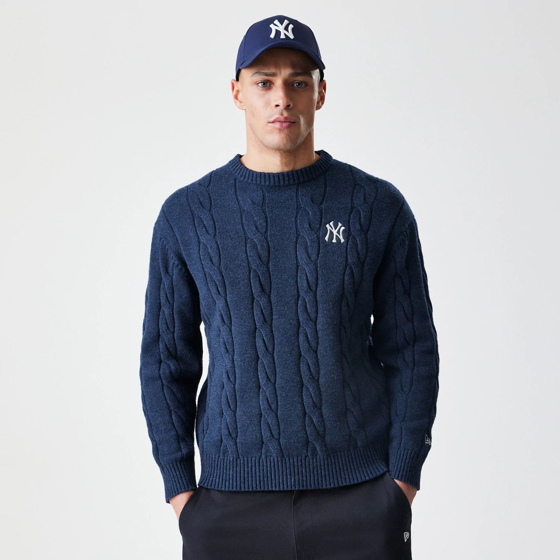 New York Yankees MLB Cable Knit Navy Knitted Sweater-kentox