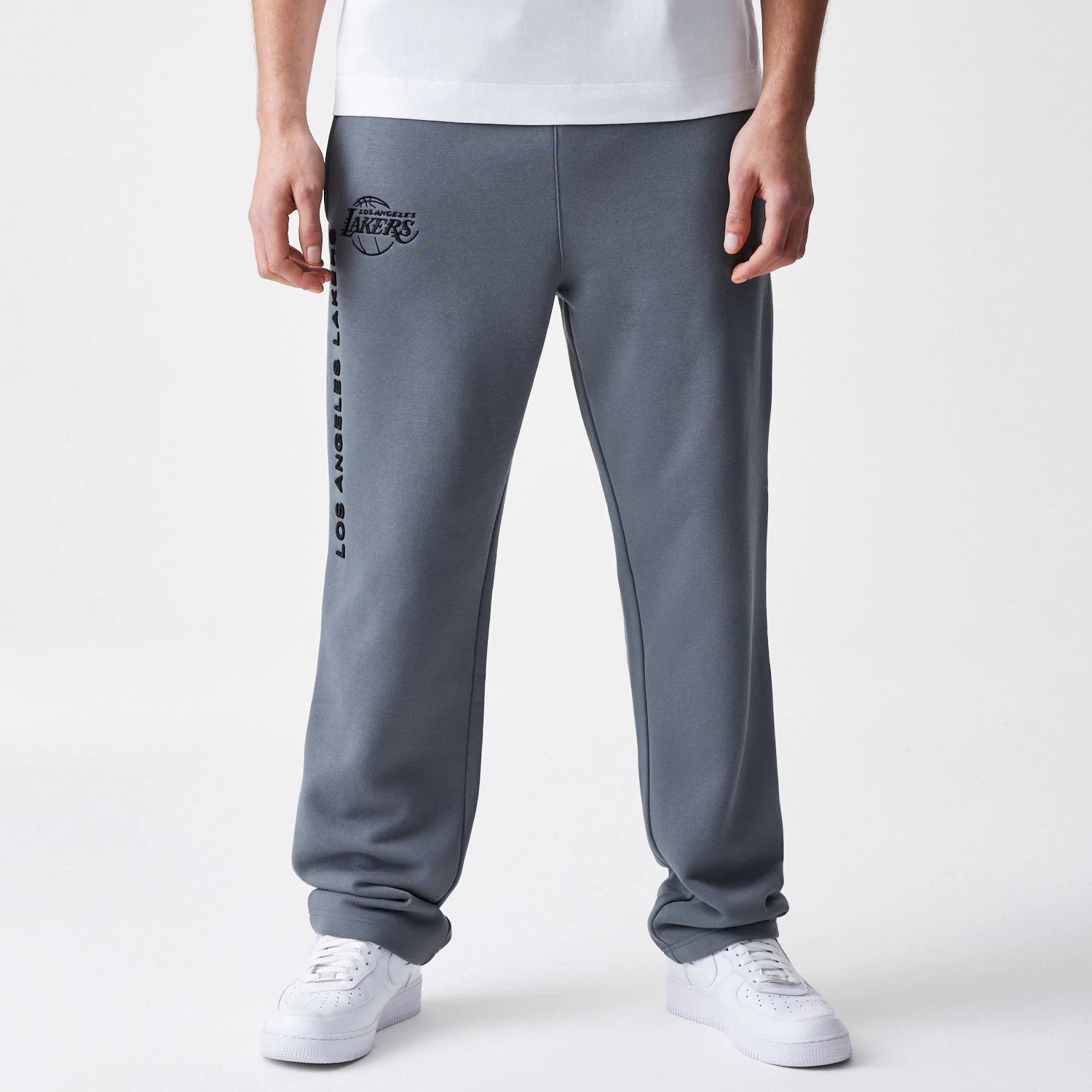 LA Lakers NBA Linear Dark Grey Straight Leg Joggers-kentox