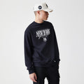 New York Yankees MLB Script Black Crew Neck Sweater-kentox