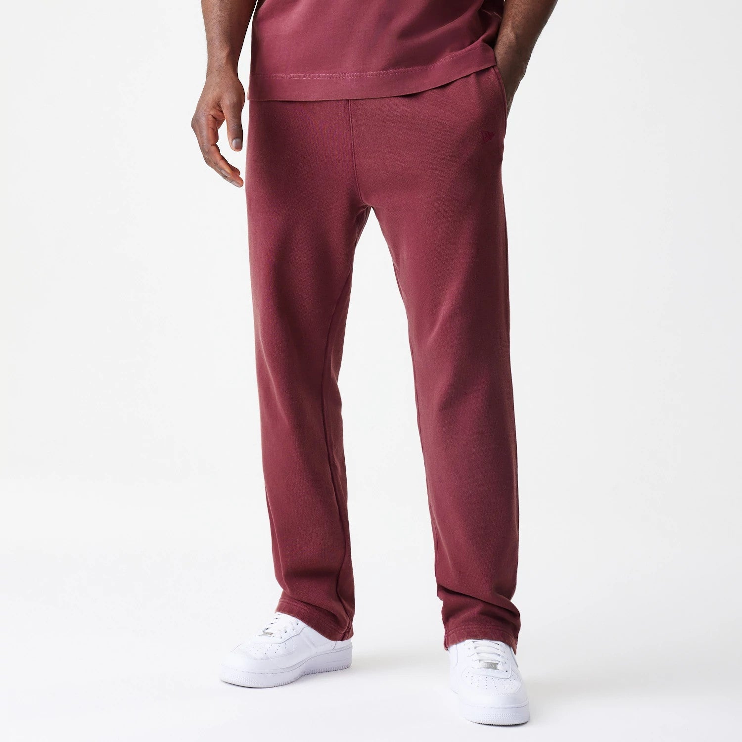 New Era Washed Dark Red Straight Leg Joggers-kentox
