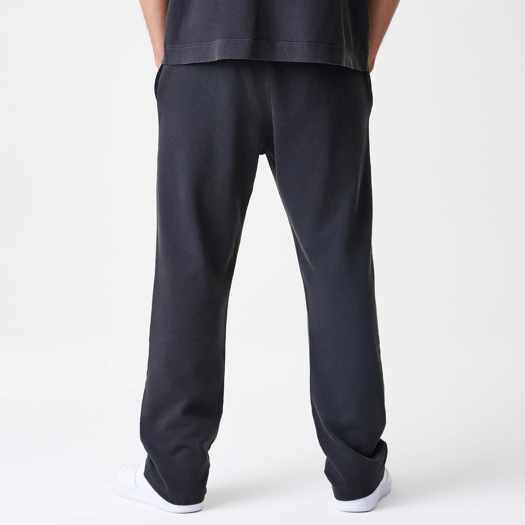 New Era Washed Black Straight Leg Joggers-kentox