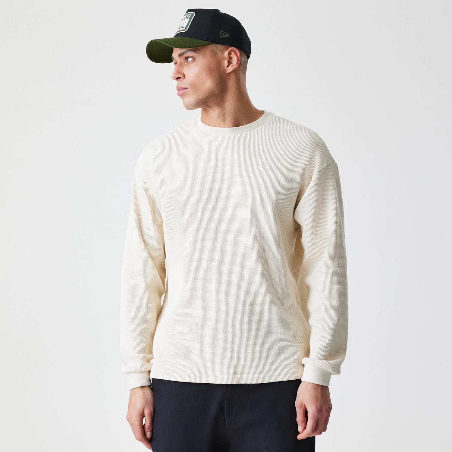 New Era Waffle Light Beige Long Sleeve T-Shirt-kentox