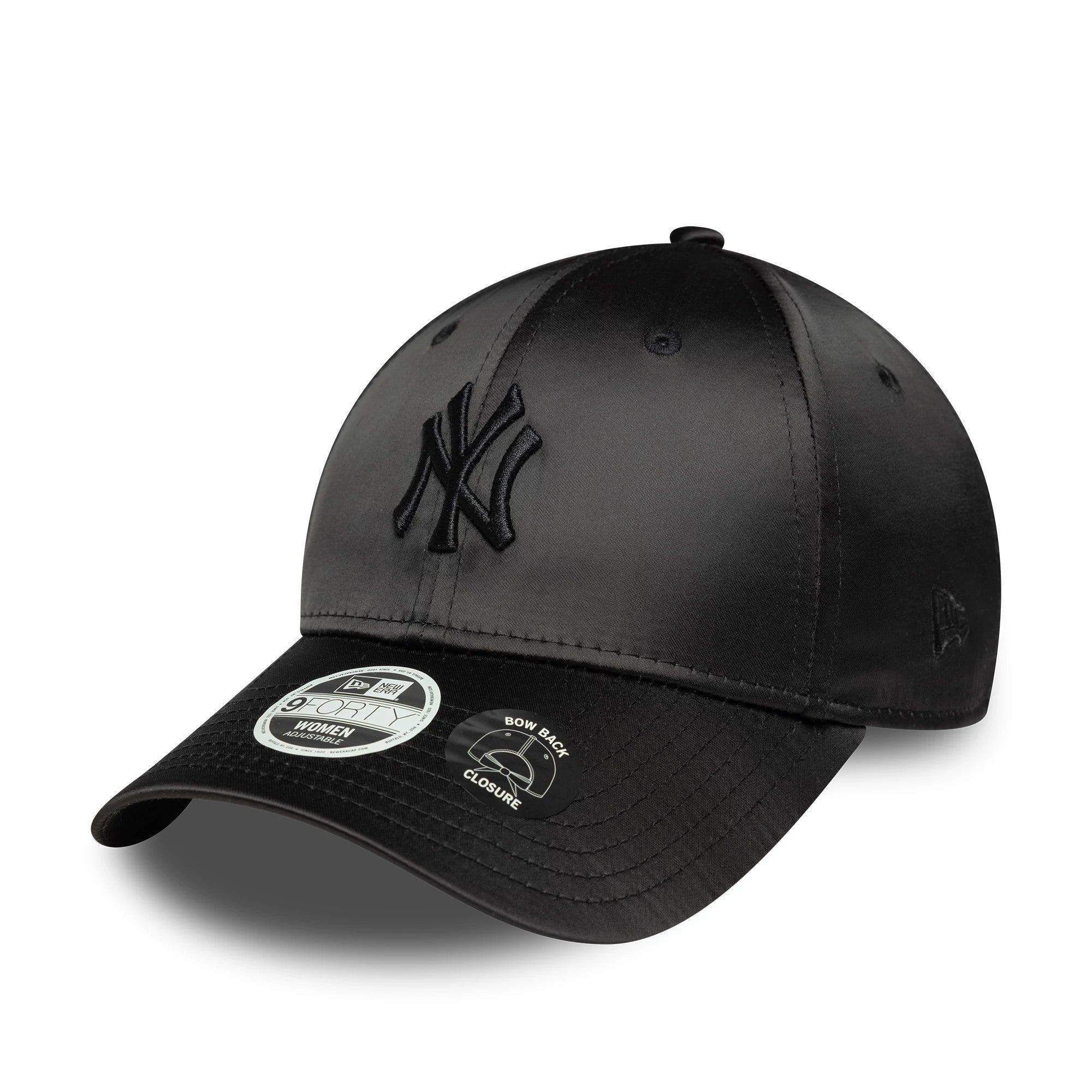 New York Yankees Womens MLB Satin Bow Back Black 9FORTY Adjustable Cap-kentox