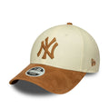 New York Yankees Womens MLB Faux Suede Cream 9FORTY Adjustable Cap-kentox