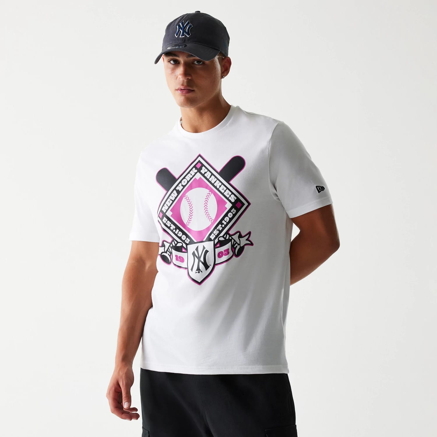 New York Yankees MLB Baseball Graphic White T-Shirt-kentox