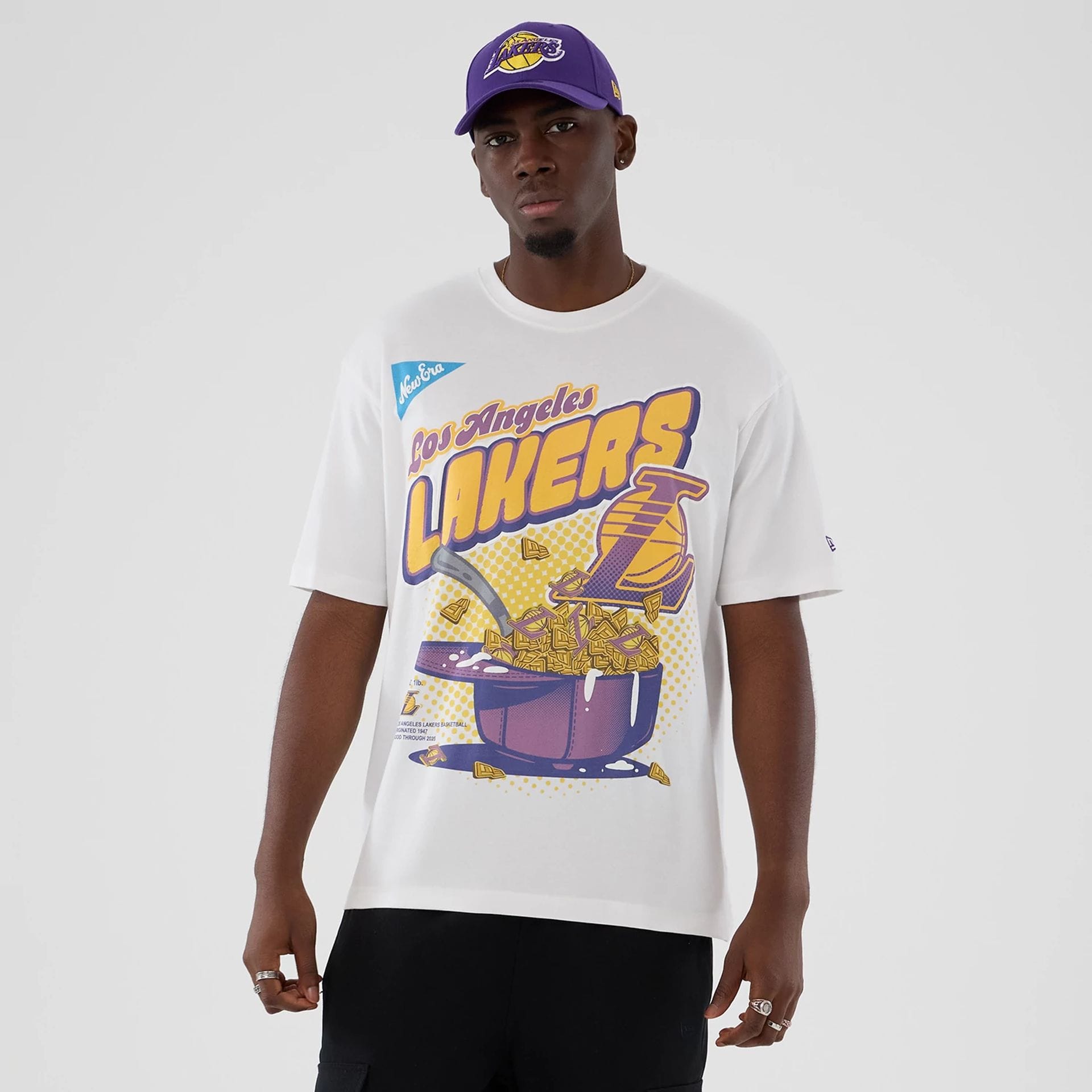 LA Lakers NBA Lifestyle Graphic White T-Shirt-kentox