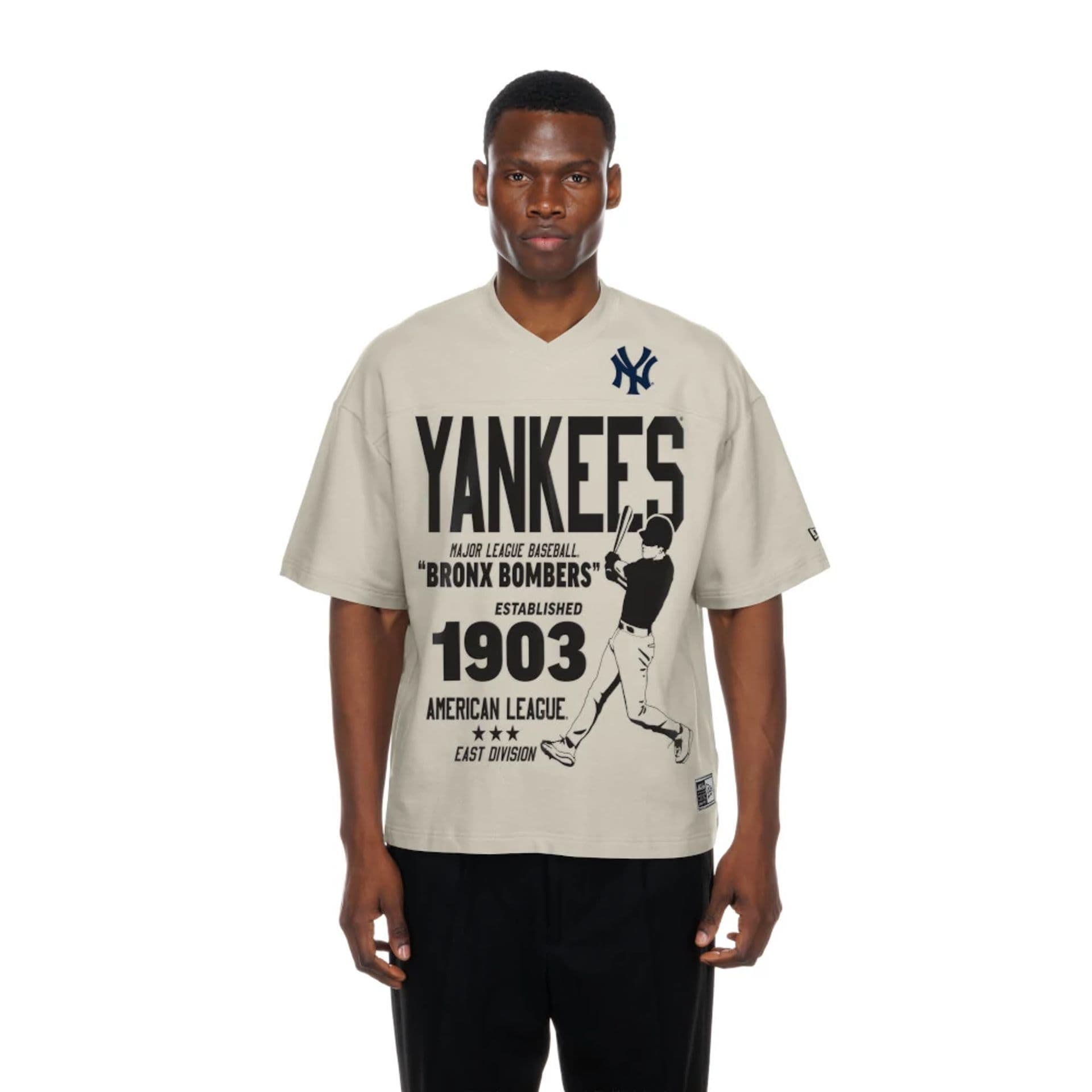 New York Yankees MLB Throwback Prep Light Beige T-Shirt-kentox