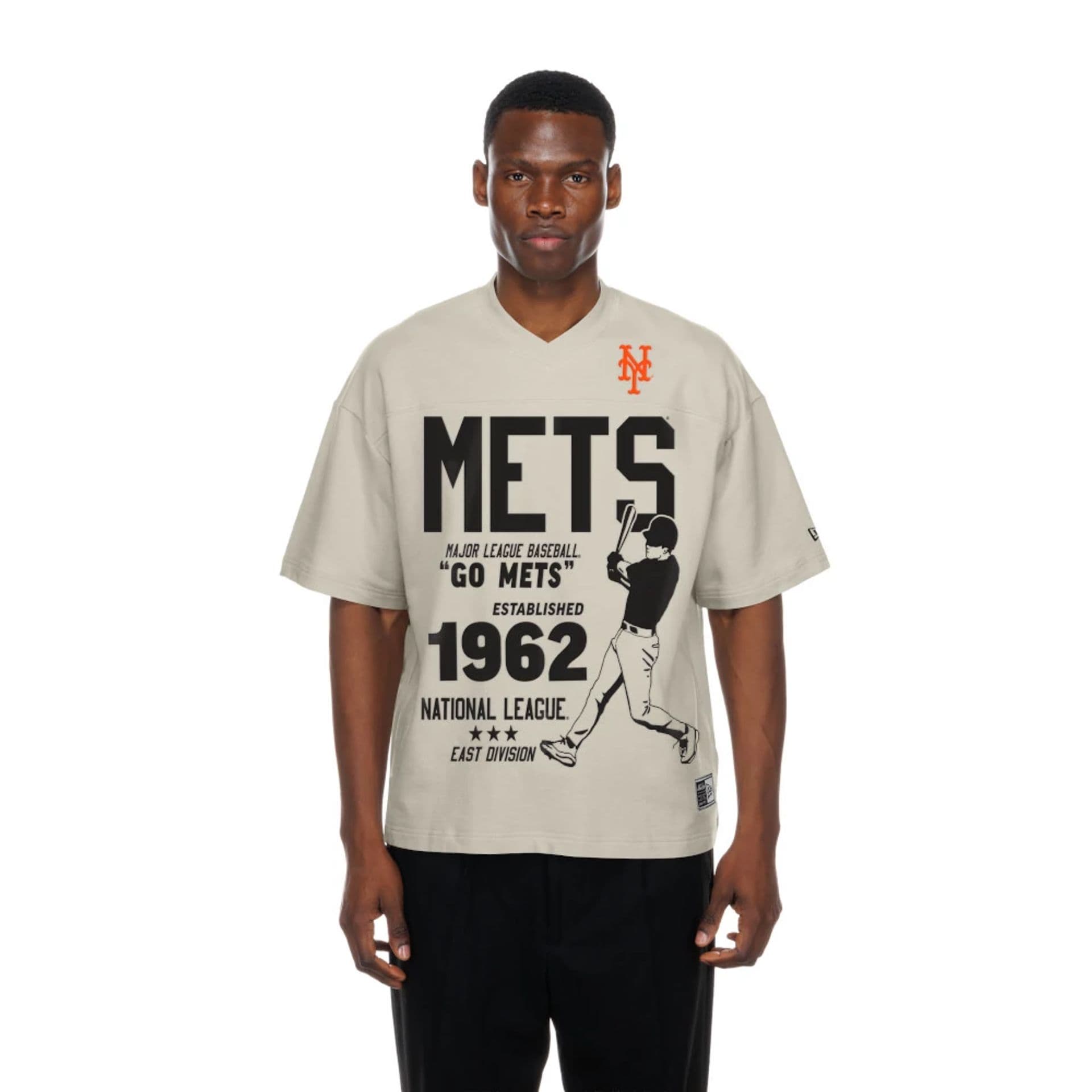 New York Mets MLB Throwback Prep Light Beige T-Shirt-kentox