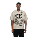 Brooklyn Nets NBA Throwback Prep Light Beige T-Shirt-kentox