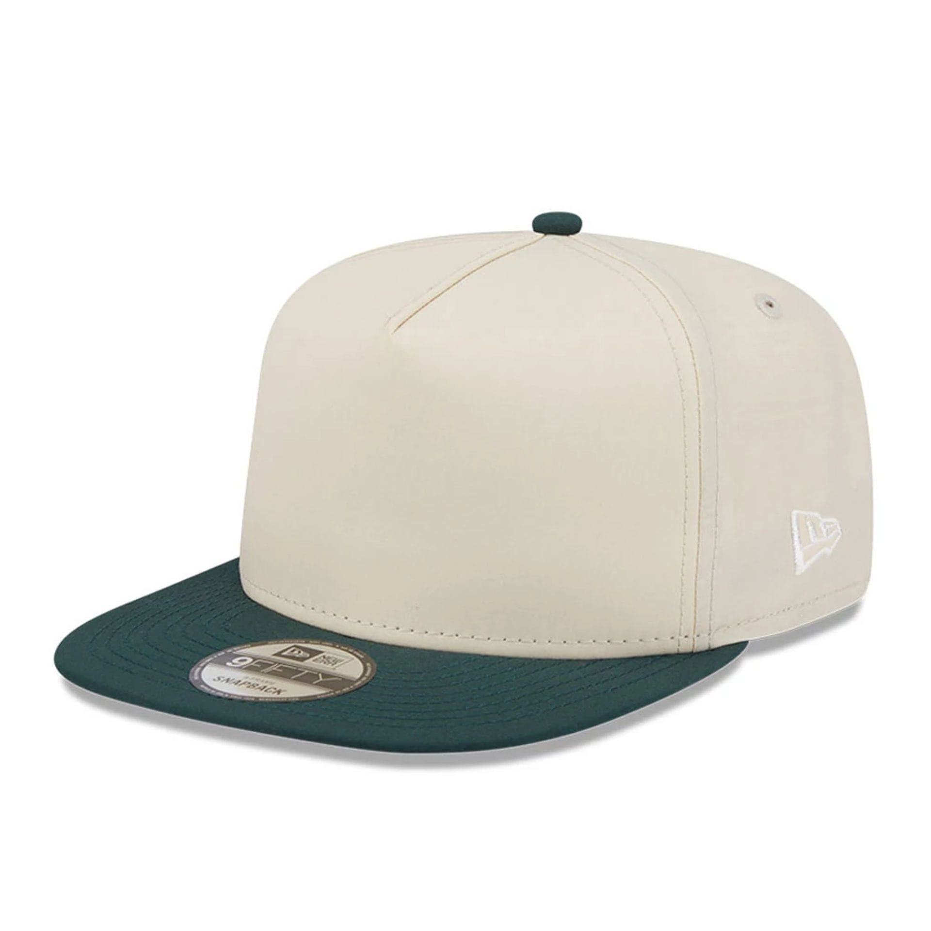 New Era Cream & Dark Green 9FIFTY A-Frame Snapback Adjustable Cap-kentox