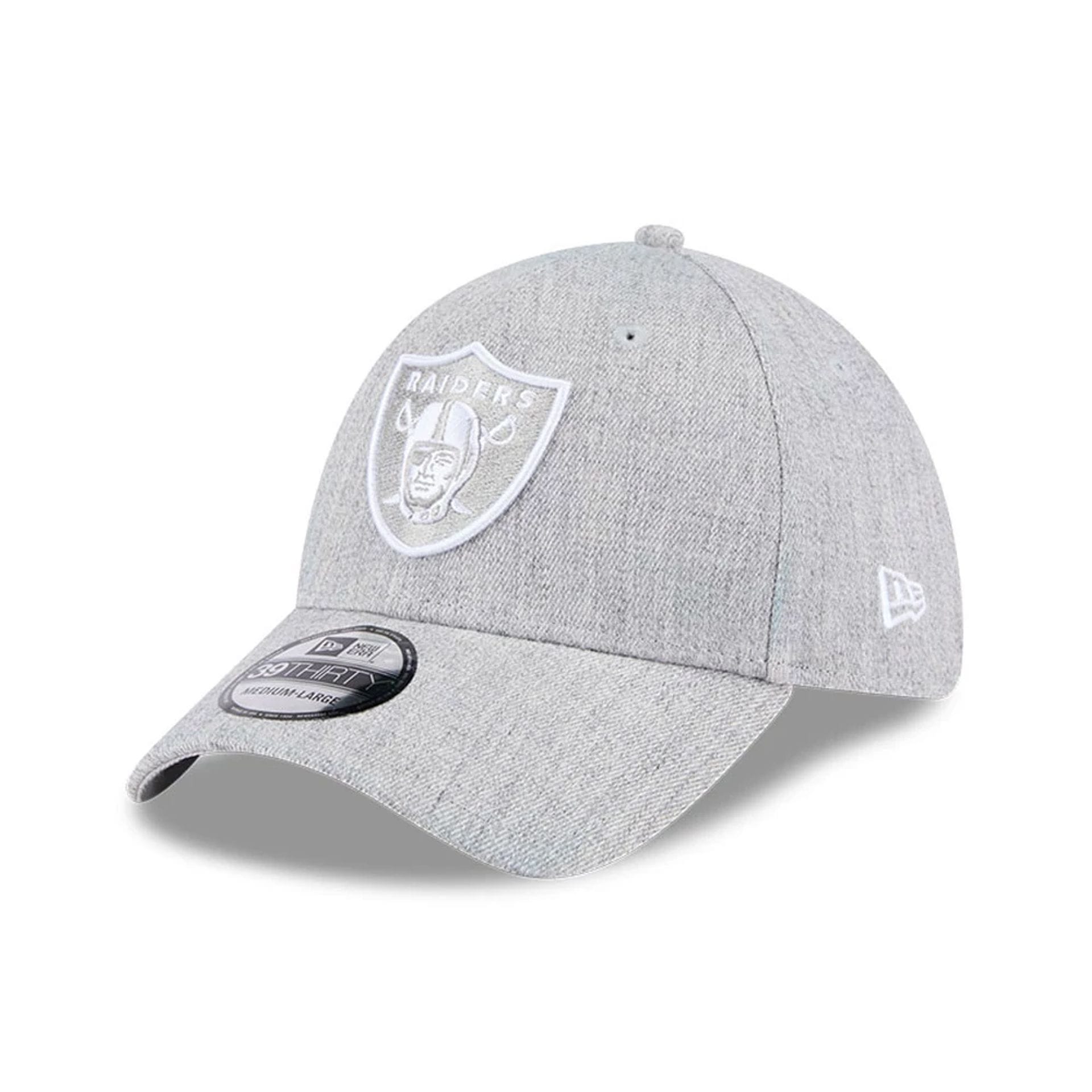 Las Vegas Raiders NFL Heather Grey 39THIRTY Stretch Fit Cap-kentox