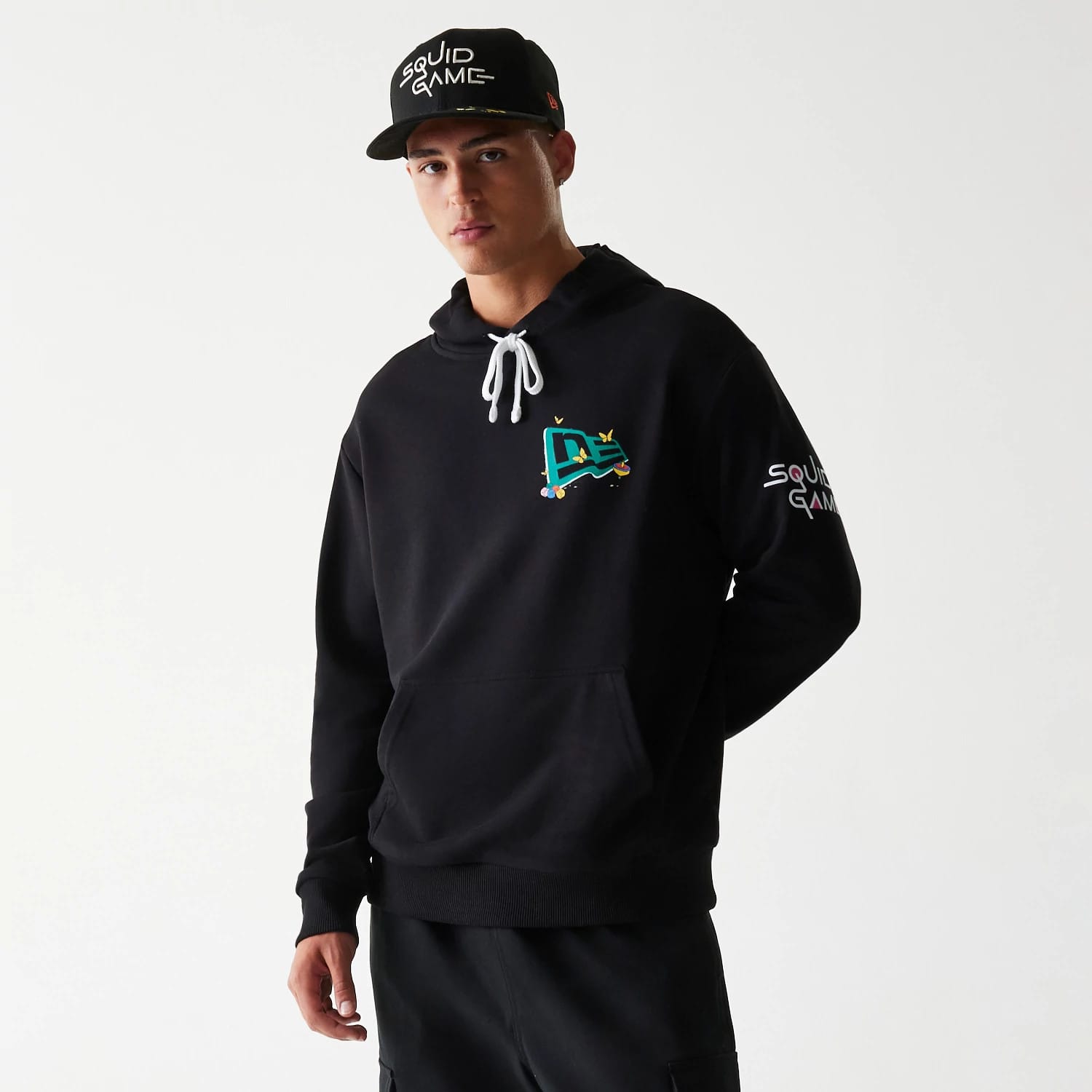 Netflix Squid Game Black Oversized Pullover Hoodie-kentox