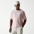 LA Dodgers MLB Floral Pastel Pink Oversized T-Shirt-kentox