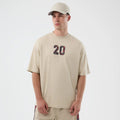 New Era Mesh Infill Light Beige Oversized T-Shirt-kentox