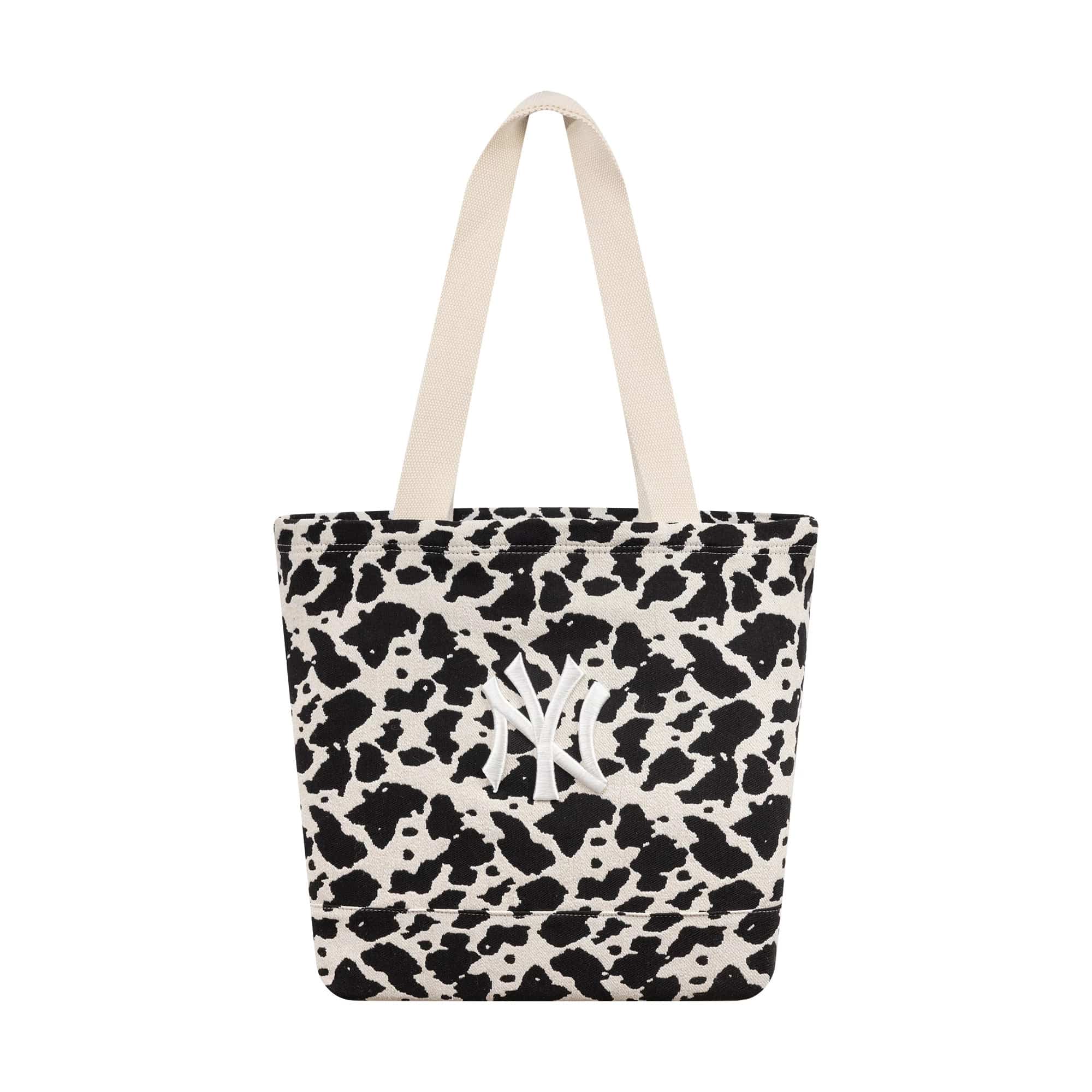 New York Yankees MLB Cow Jacquard Cream Tote Bag-kentox
