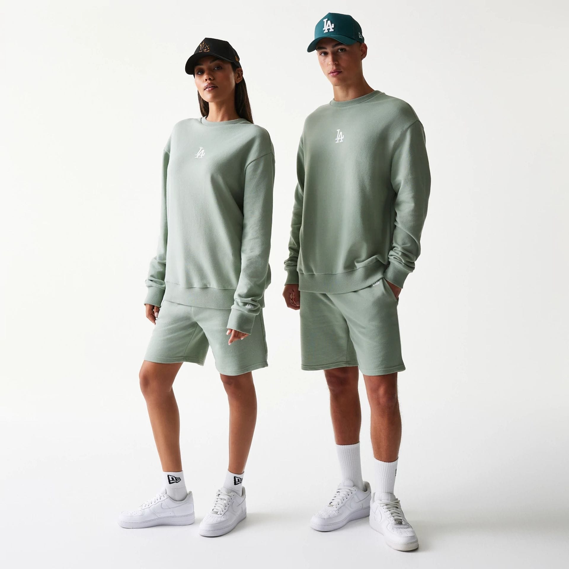 LA Dodgers MLB Midi Pastel Green Oversized Crew Neck Sweater-kentox