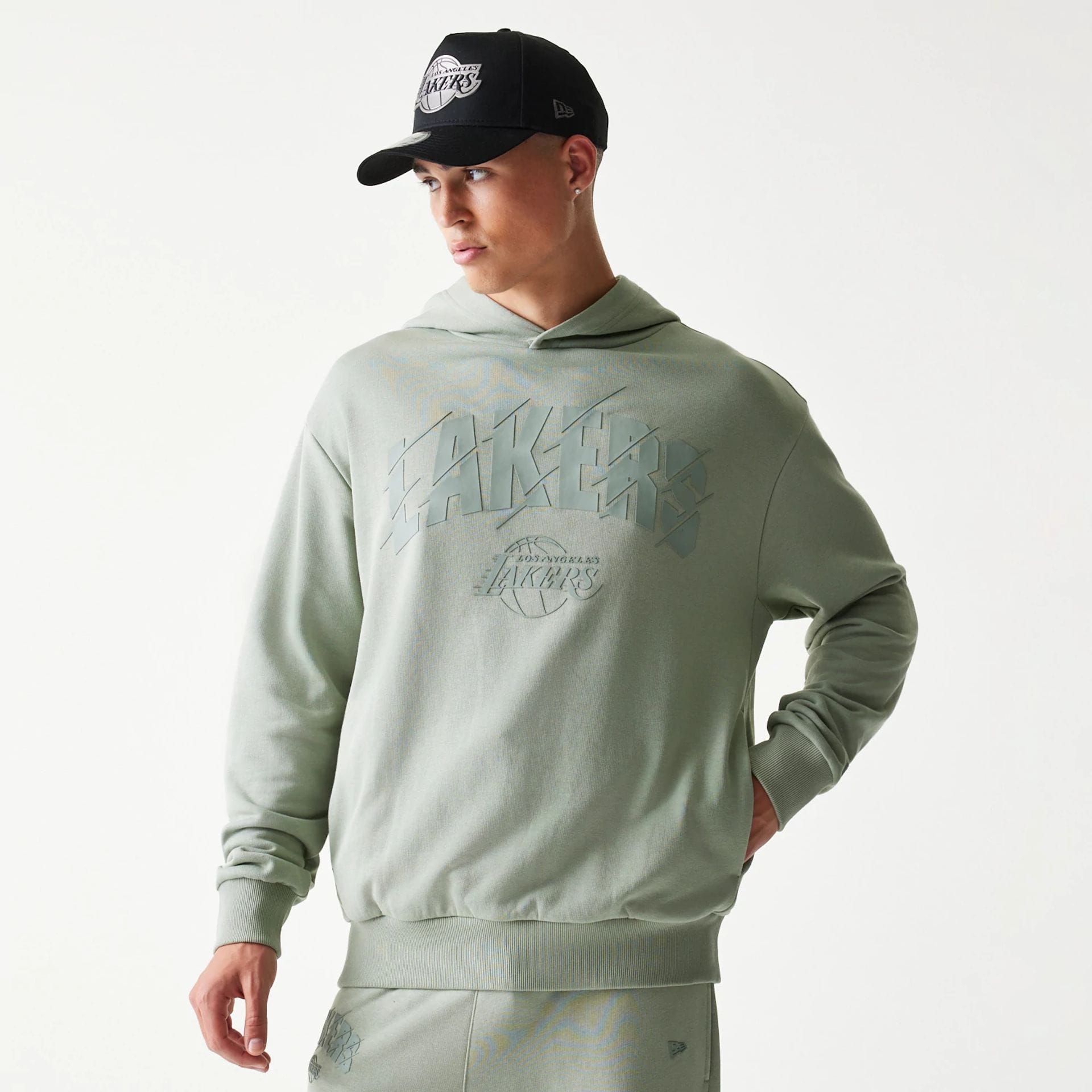 LA Lakers NBA Pastel Green Oversized Pullover Hoodie-kentox