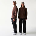 New Era Script Waffle Brown Crew Neck Sweater-kentox