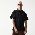 New Era Graphic Black Polo T-Shirt-kentox