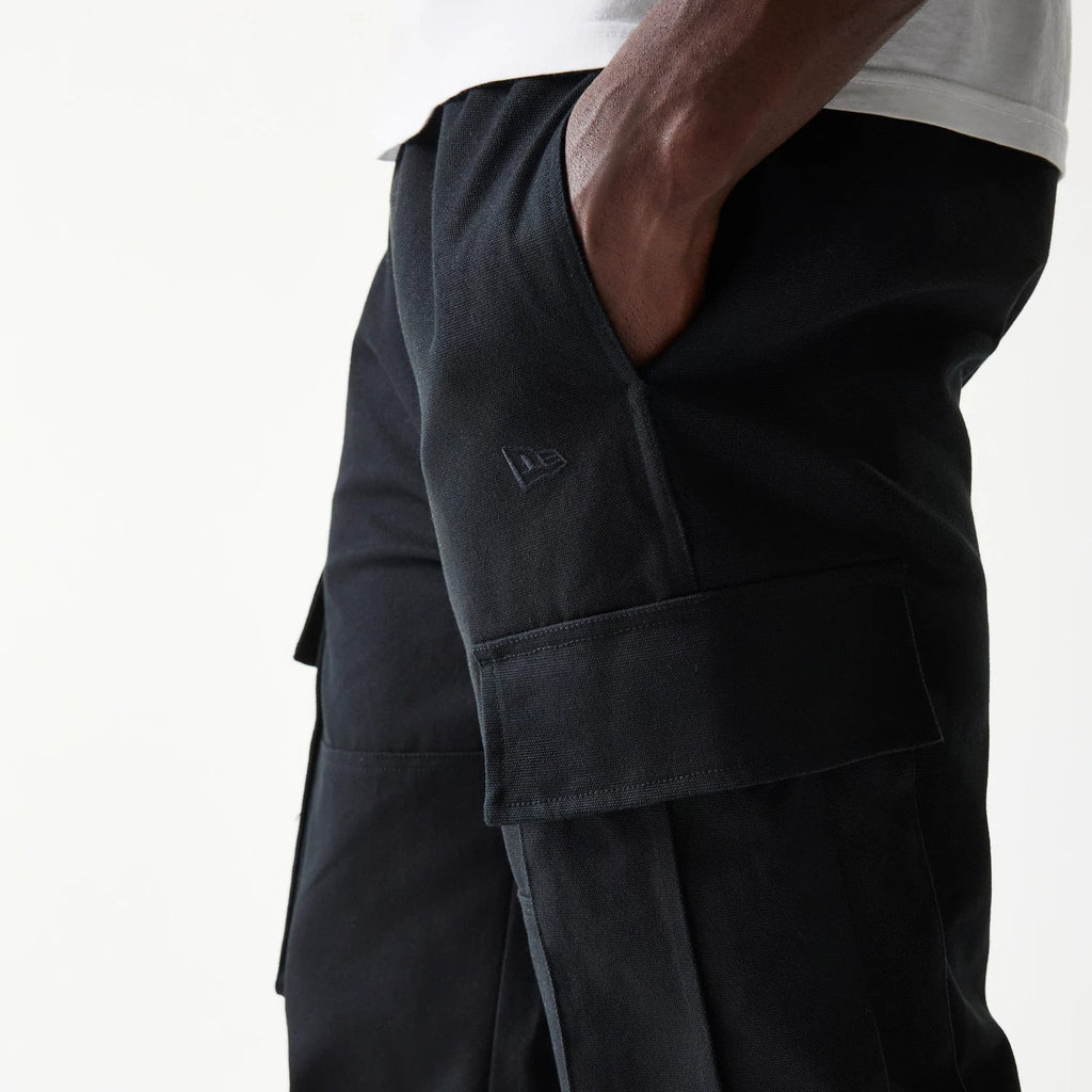 New Era Black Straight Leg Cargo Joggers-kentox