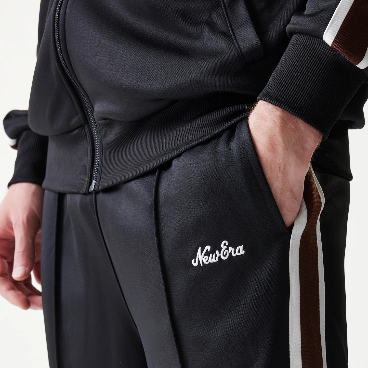 New Era Script Black Straight Leg Joggers-kentox