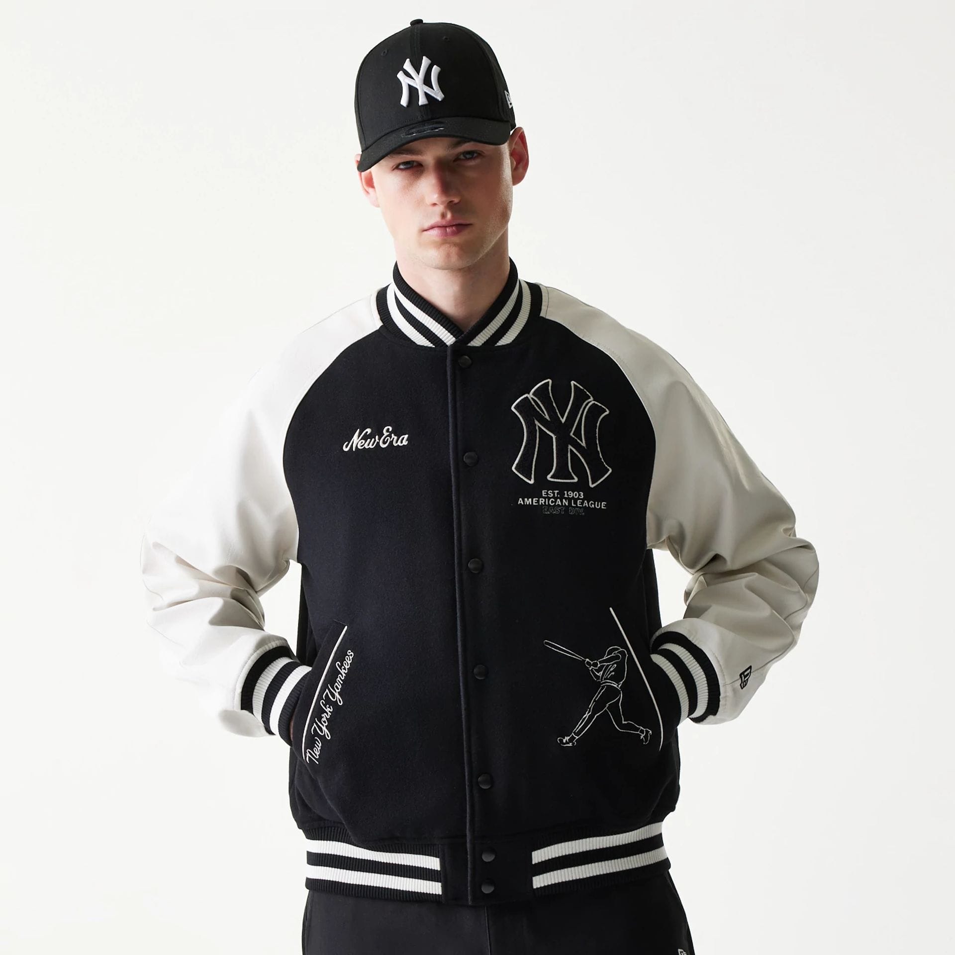 New York Yankees MLB Black Varsity Jacket-kentox