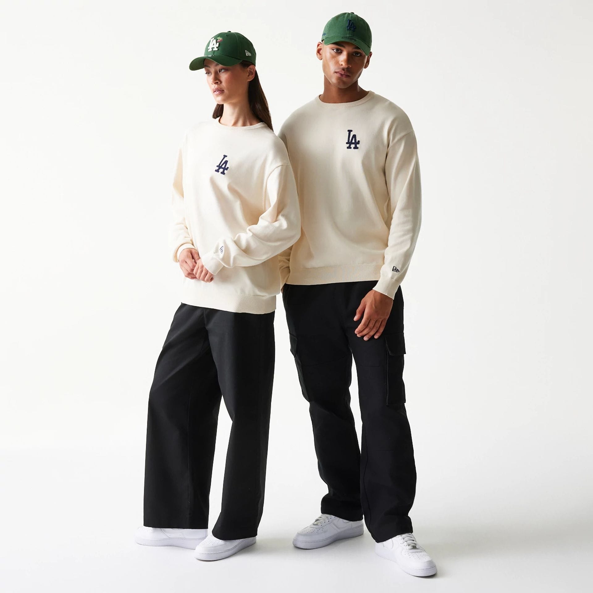 LA Dodgers MLB Essential Open White Knitted Sweater-kentox