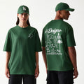 LA Dodgers MLB Baseball Graphic Dark Green Oversized T-Shirt-kentox