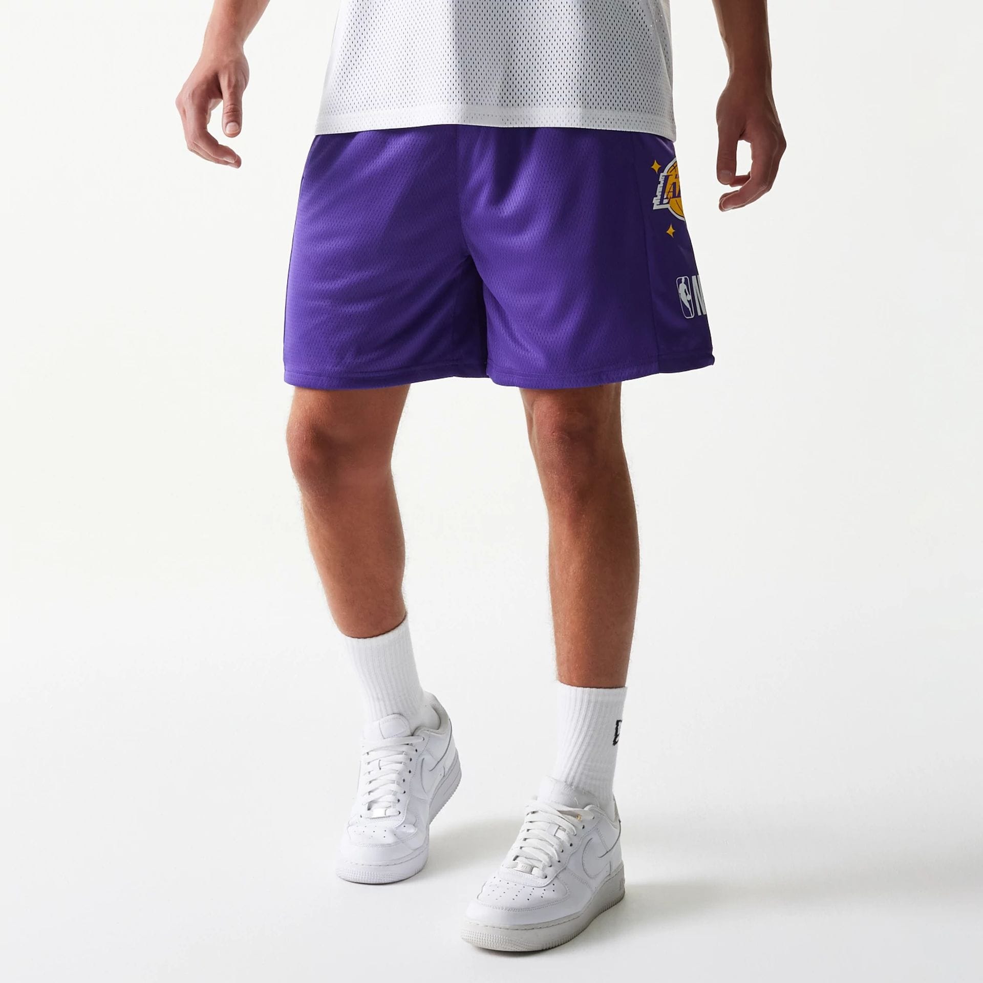 LA Lakers NBA Mesh Purple Shorts-kentox