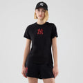 New York Yankees Womens MLB Infill Black T-shirt-kentox