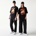 New Era Hotdog Food Graphic Black Oversized T-Shirt-kentox