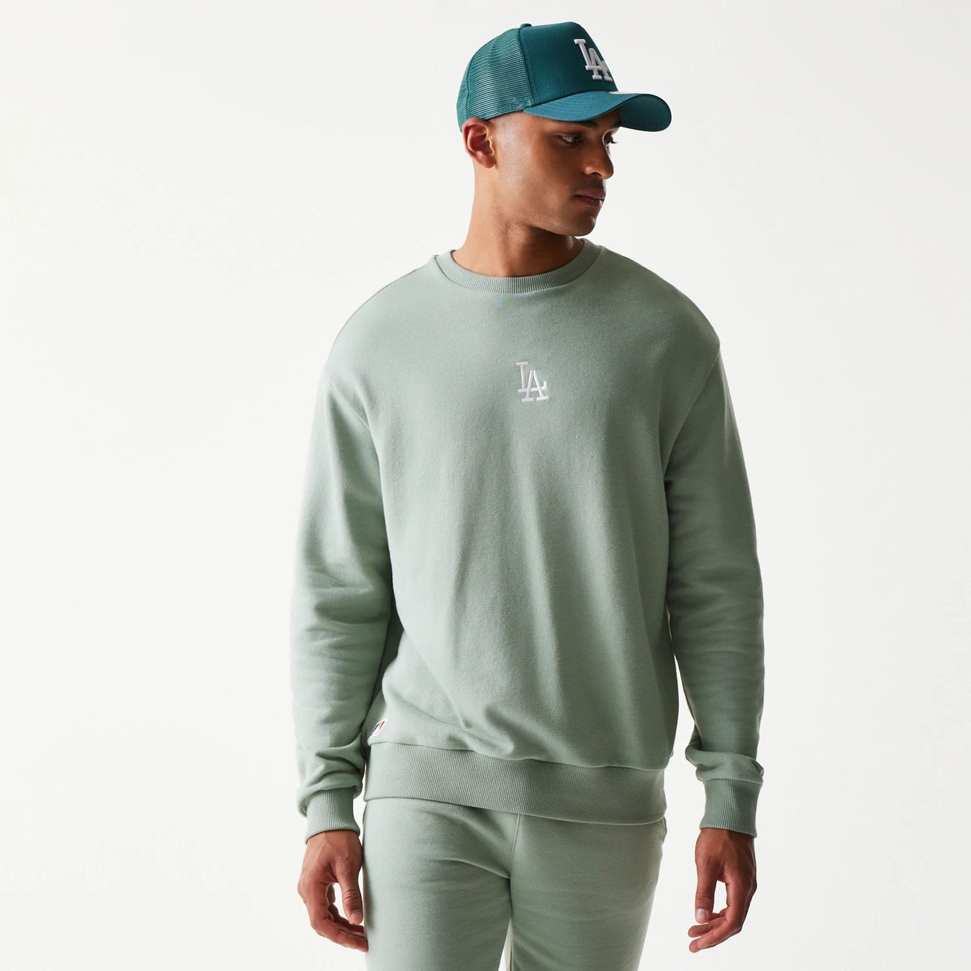 LA Dodgers MLB Midi Pastel Green Oversized Crew Neck Sweater-kentox