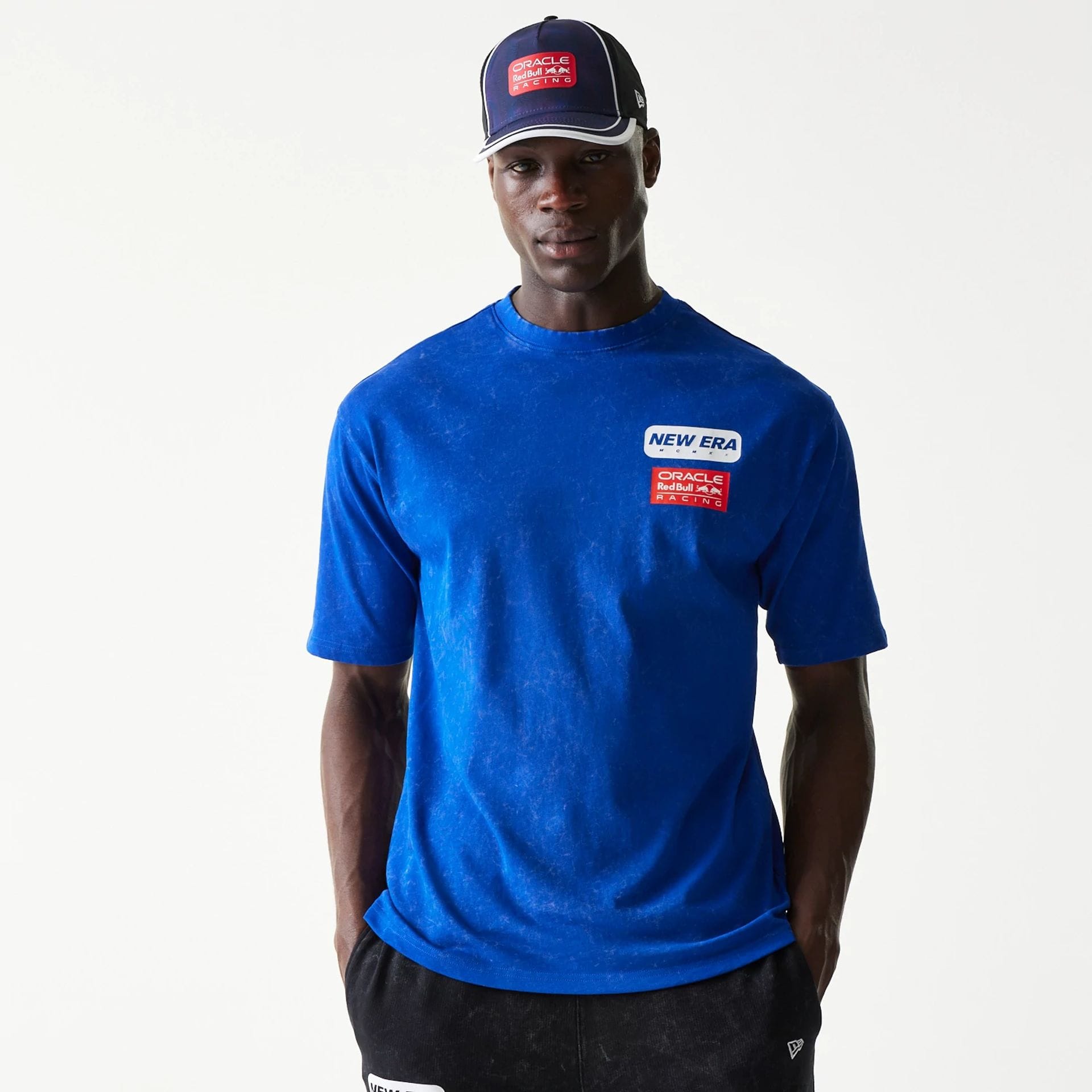 Red Bull Racing Linear Graphic Blue Oversized T-Shirt-kentox