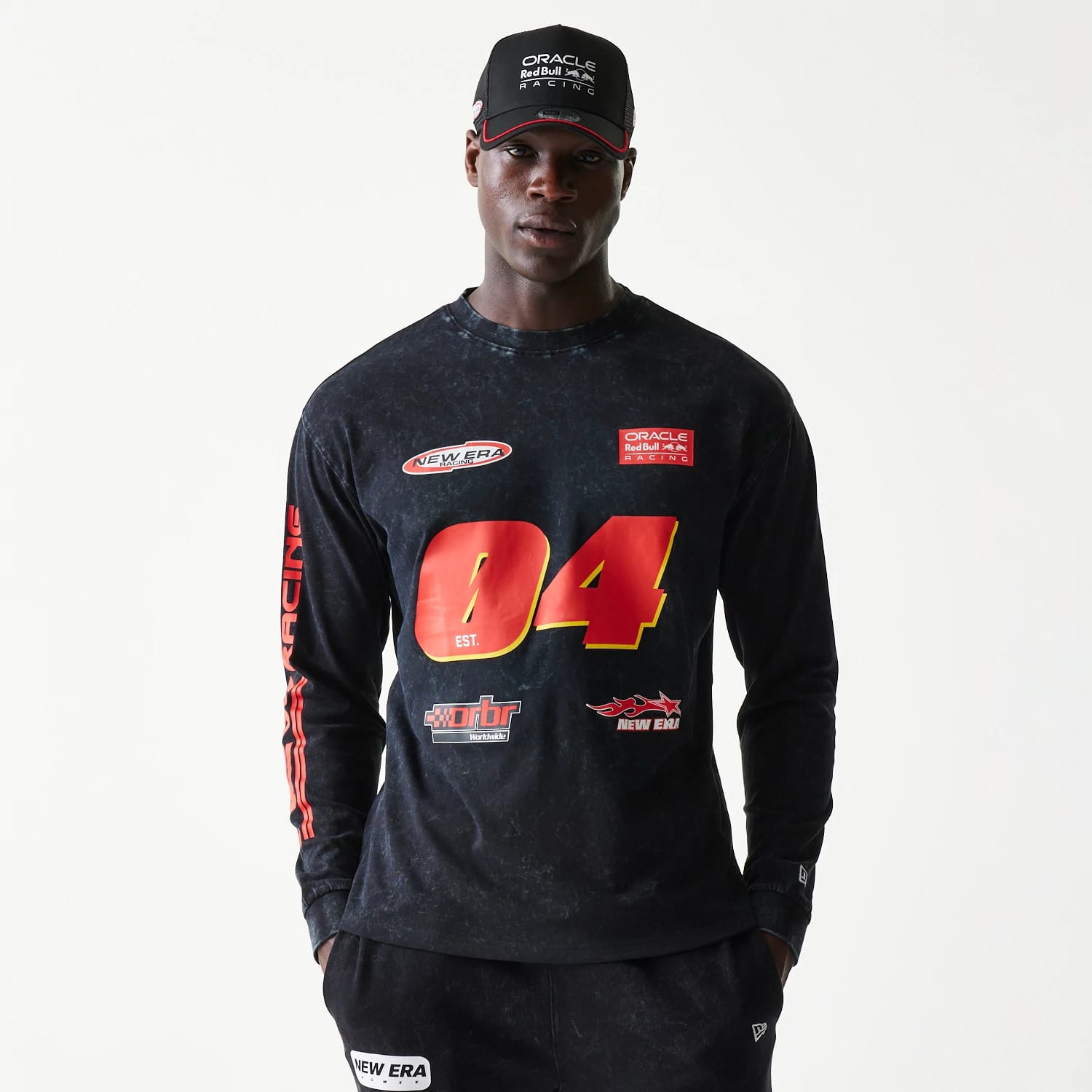 Red Bull Racing Graphic Black Long Sleeve T-Shirt-kentox