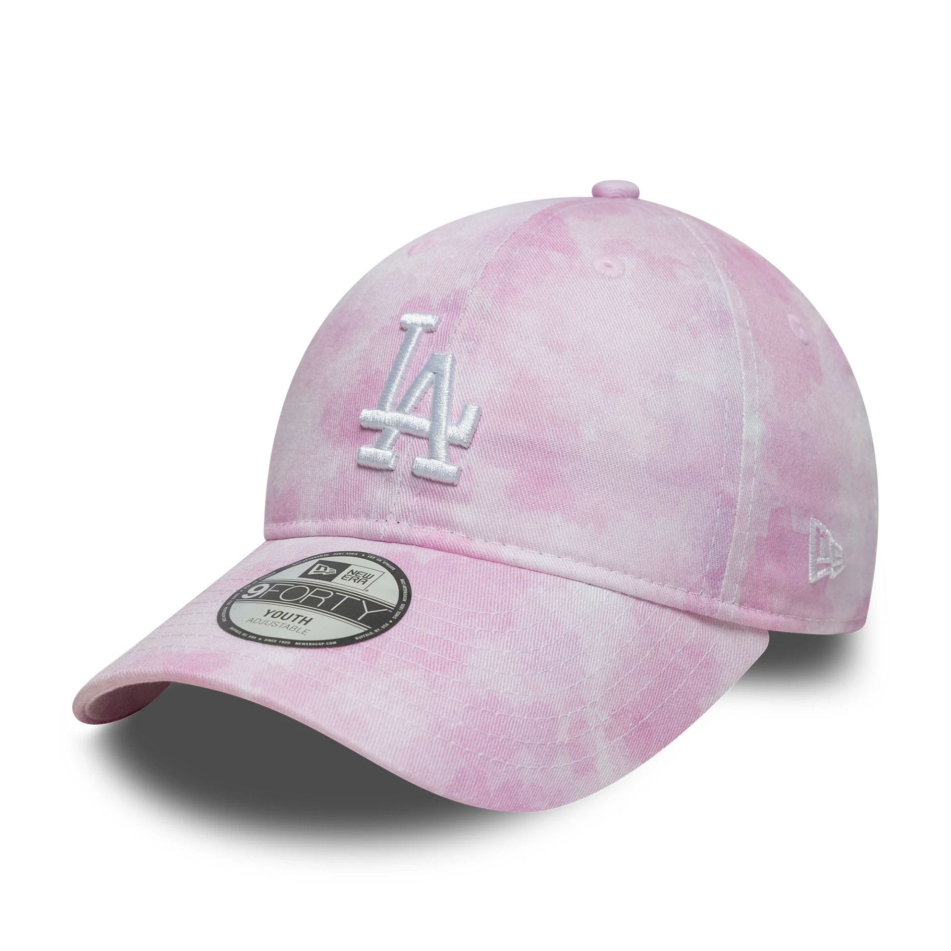 LA Dodgers Youth MLB Tie Dye Pastel Pink 9TWENTY Cap-kentox