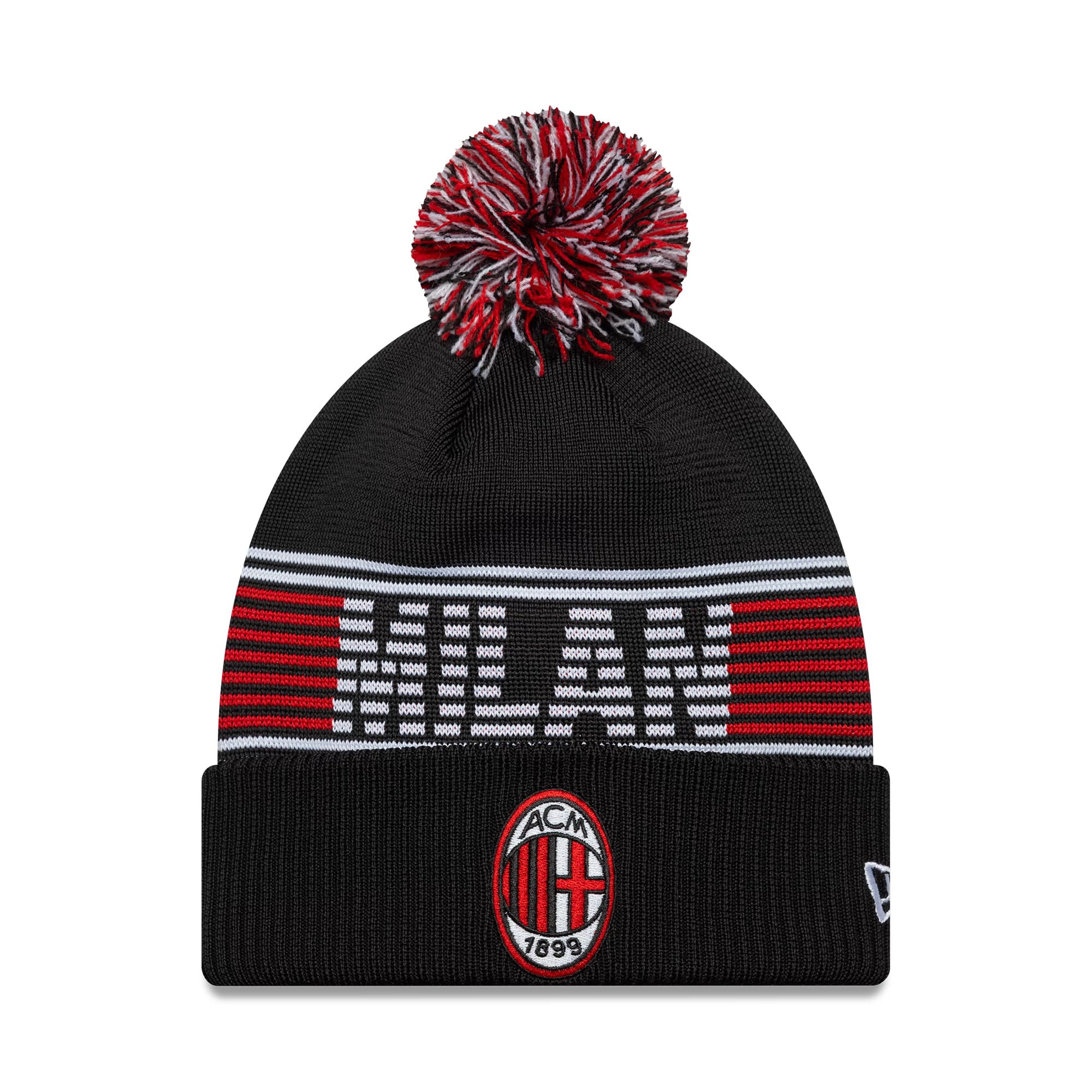 AC Milan Black Bobble Knit Beanie Hat-kentox