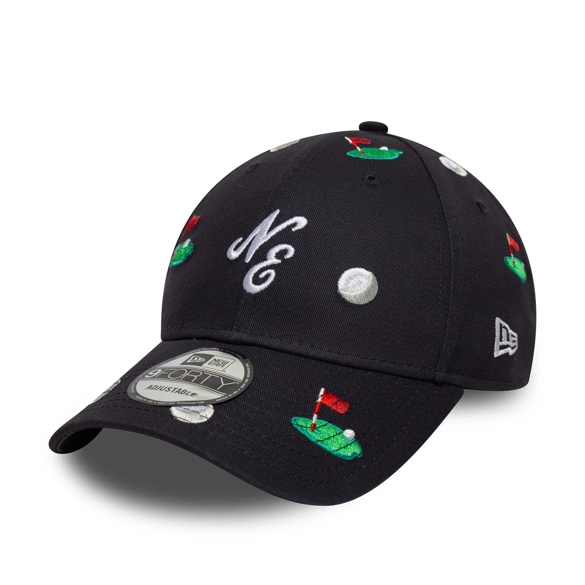 New Era All Over Print Navy 9FORTY M-Crown Adjustable Cap-kentox