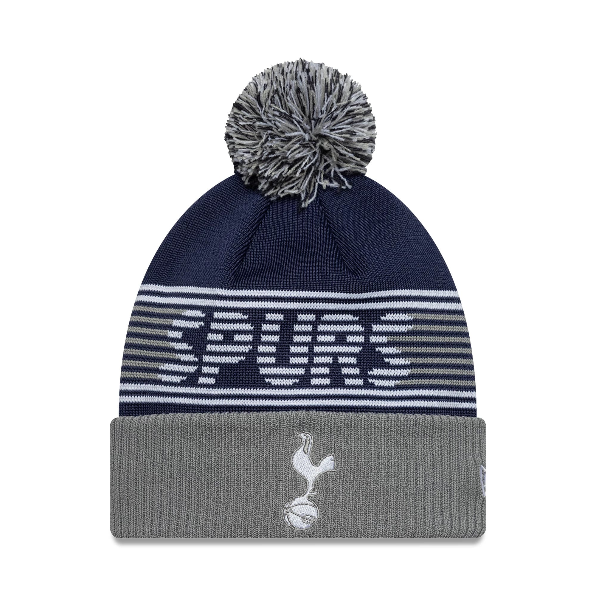 Tottenham Hotspur FC Navy Bobble Knit Beanie Hat-kentox
