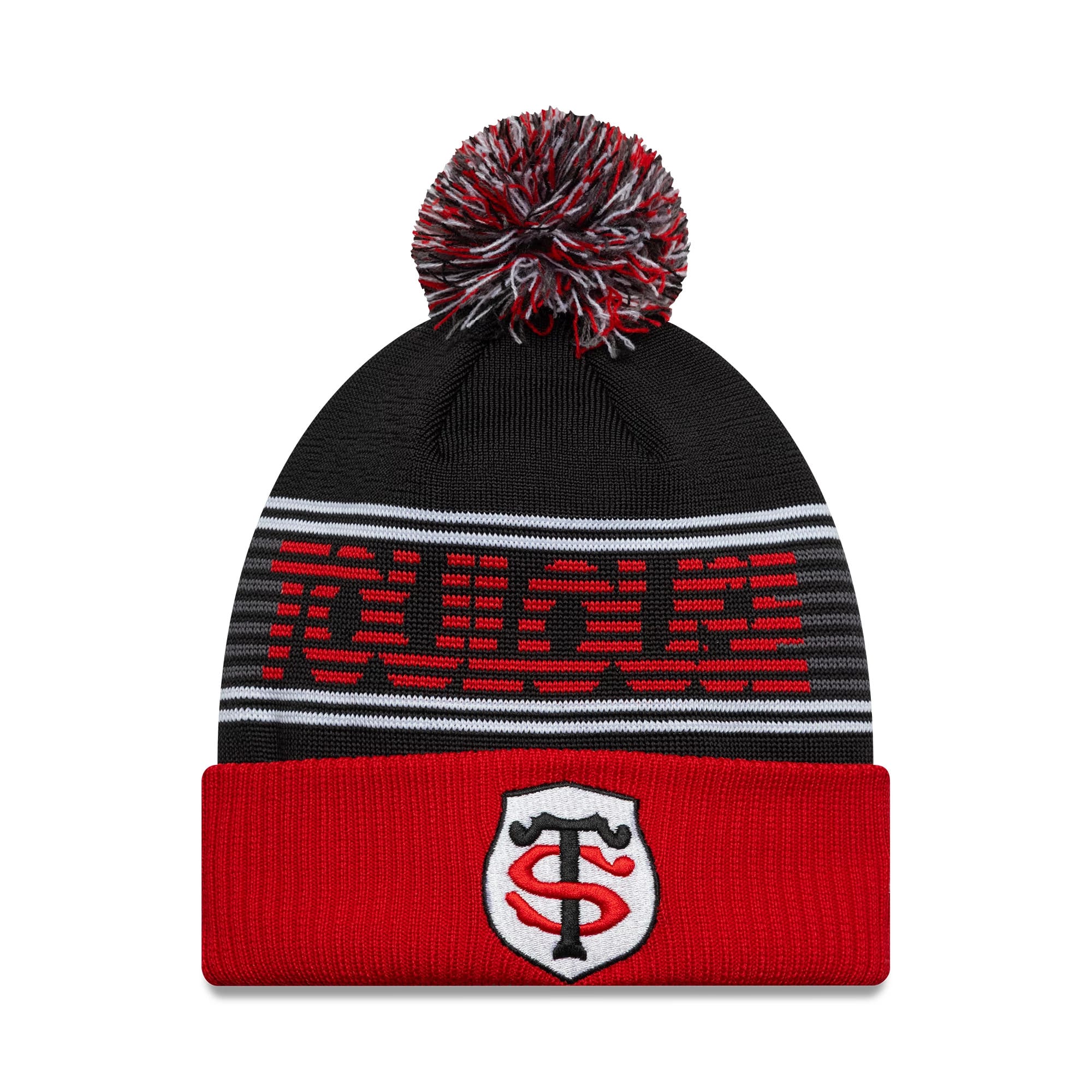 Stade Toulousain Black Bobble Knit Beanie Hat-kentox