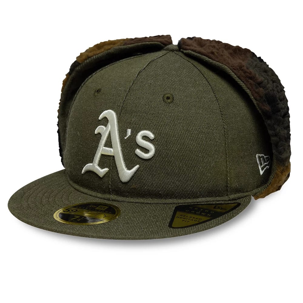 Athletics MLB Camo Open Green Retro Crown 59FIFTY Fitted Cap-kentox