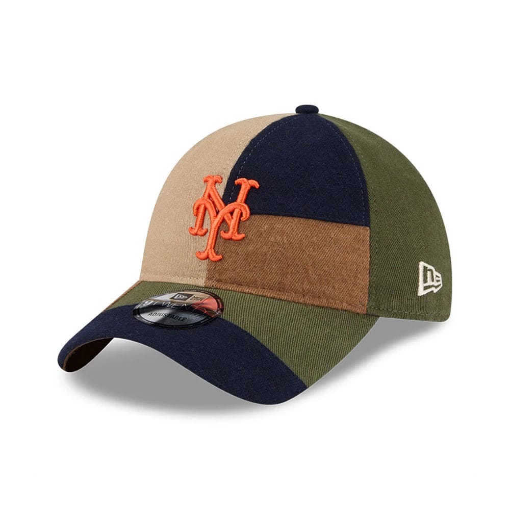 New York Mets MLB Patchwork Open Brown 9TWENTY Adjustable Cap-kentox