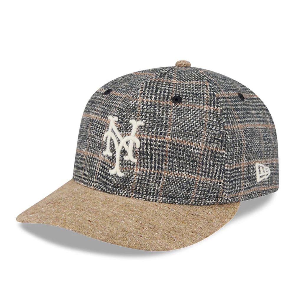 New York Mets MLB Vintage Tweed Open Blue Retro Crown 59FIFTY Fitted Cap-kentox