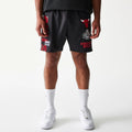 Chicago Bulls NBA Match Black Oversized Shorts-kentox