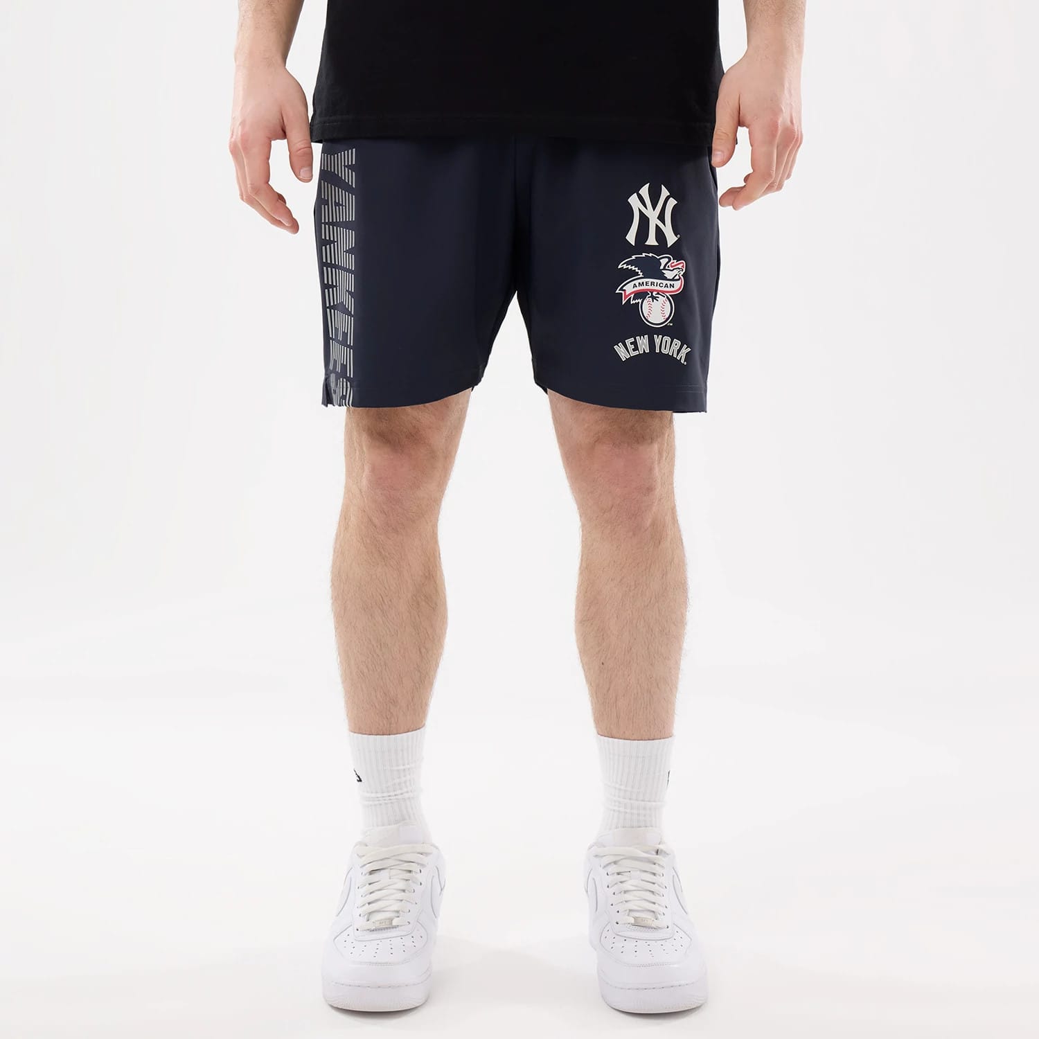 New York Yankees MLB Match Navy Oversized Shorts-kentox