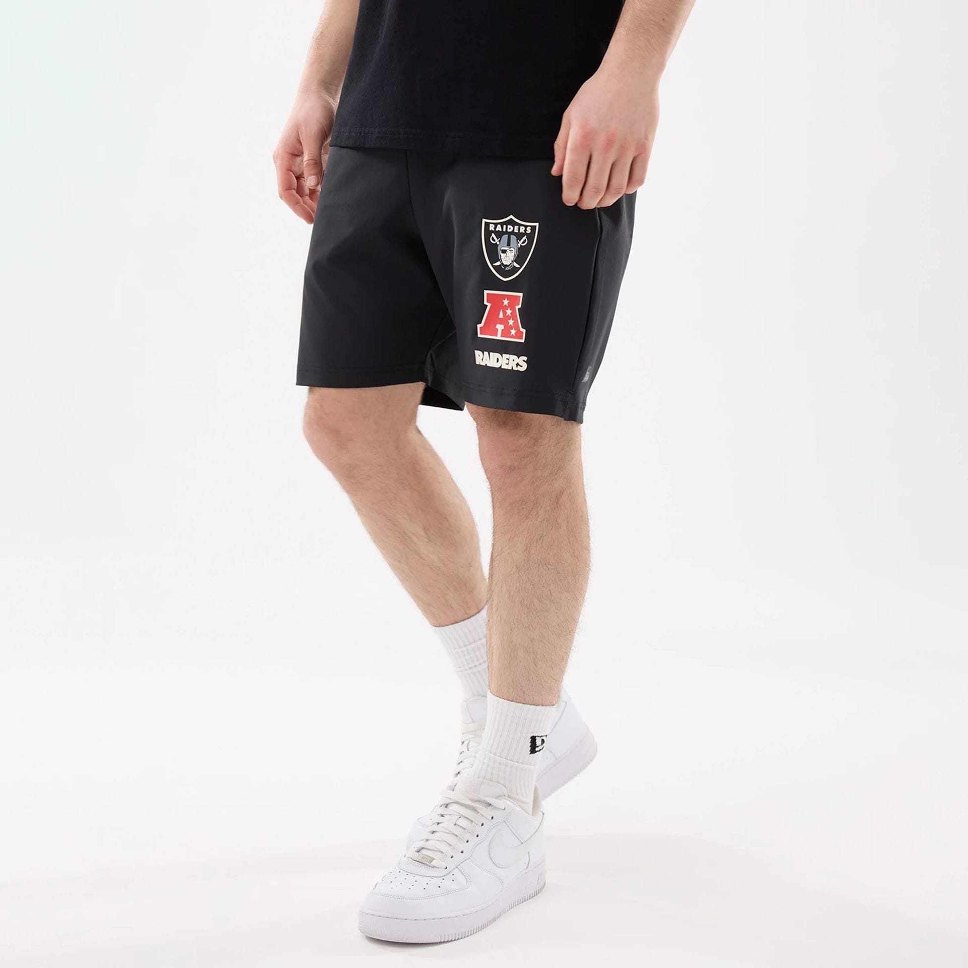 Las Vegas Raiders NFL Match Black Oversized Shorts-kentox