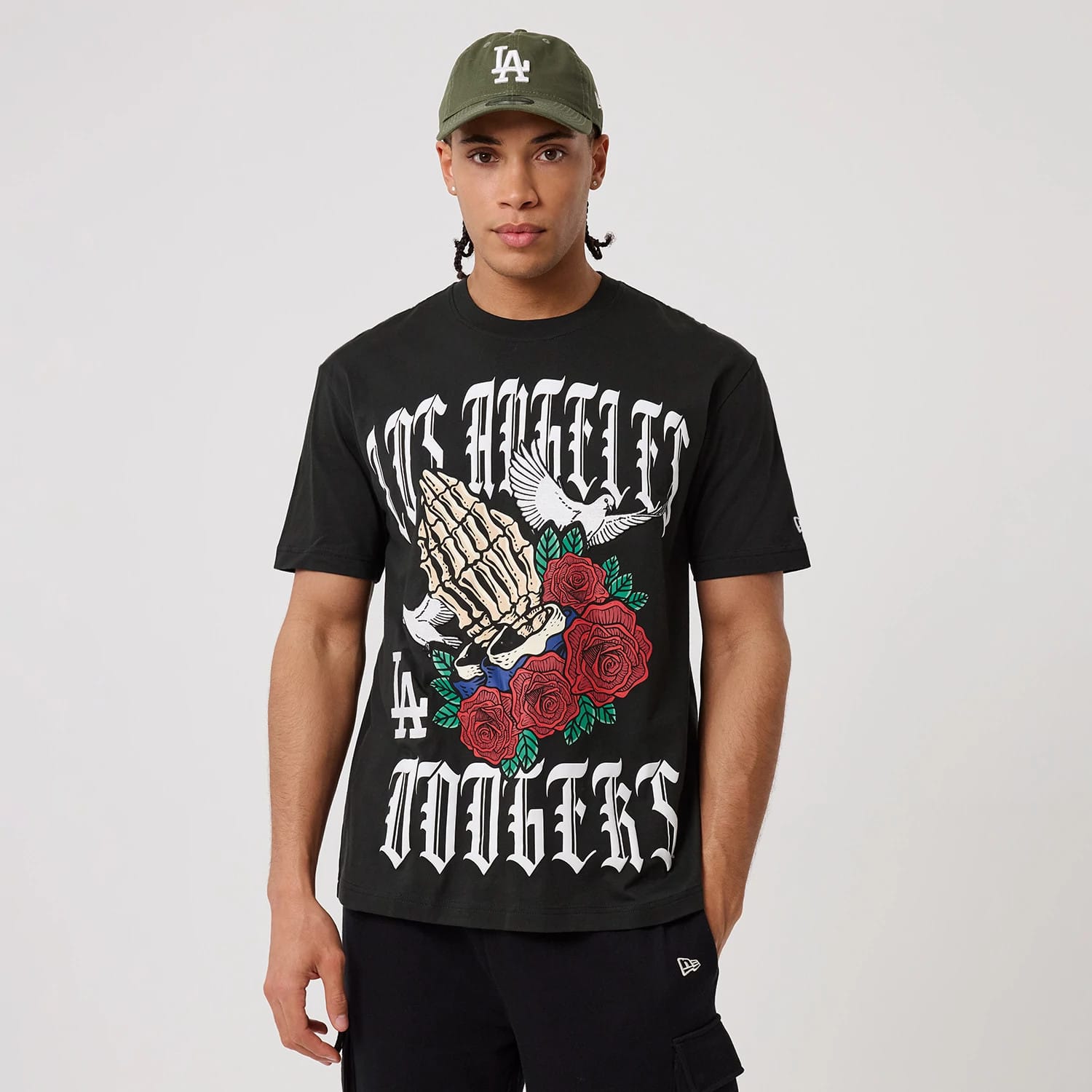 LA Dodgers MLB Script Graphic Black T-Shirt-kentox