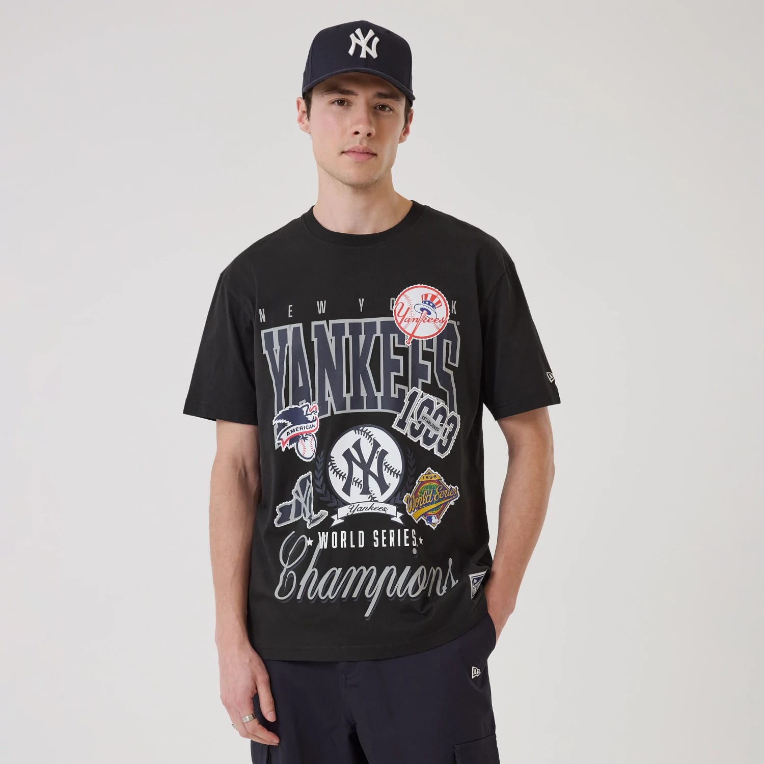 New York Yankees MLB Sport Classic Black T-Shirt-kentox